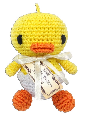 Knit Knacks Hatch the Baby Duck Organic Cotton Small Dog Toy